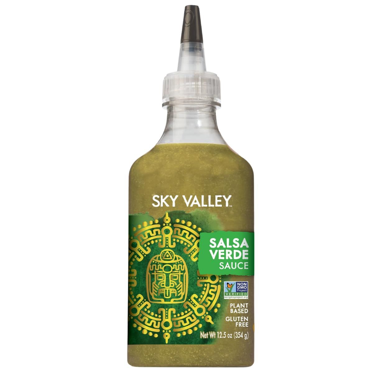 Sky Valley Salsa Verde Sauce - Green Salsa Verde, Medium Heat, Keto Salsa, Gluten Free, Vegan, Non-GMO, Salsa Verde Hot Sauce, Green Hot Sauce - 12.5 Oz