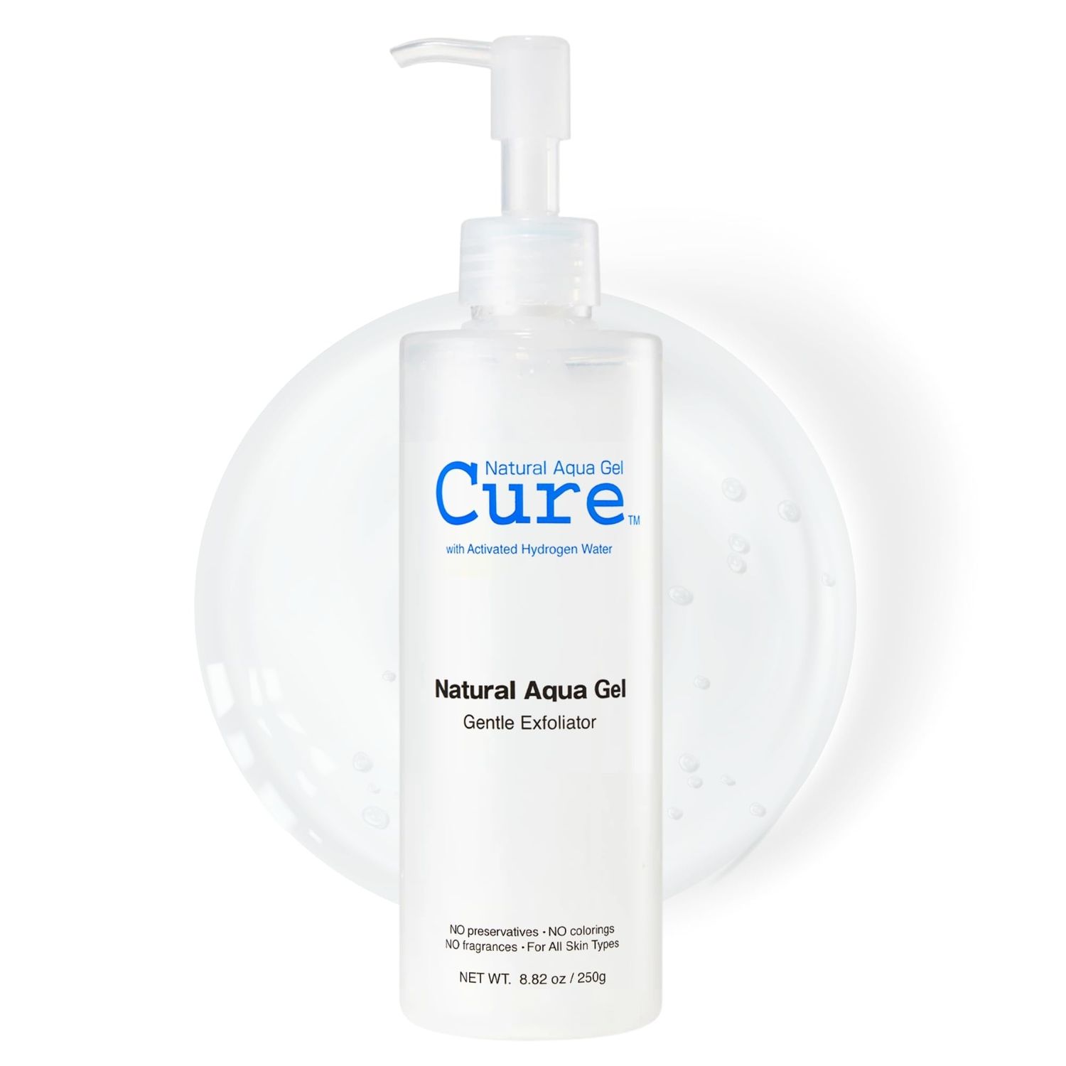 Cure by Toyo Aqua Gel Gentle Exfoliator Clear and Softer Skin Non-Abrasive Face and Body Cleanser Sensitive Skin Big Size 8.82oz