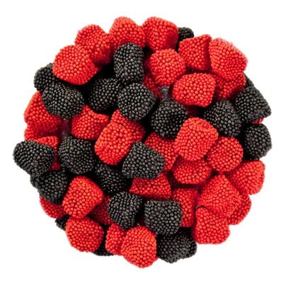 HolanDeli Gummy Berries Red &amp; Black Raspberries. 1 Lb.