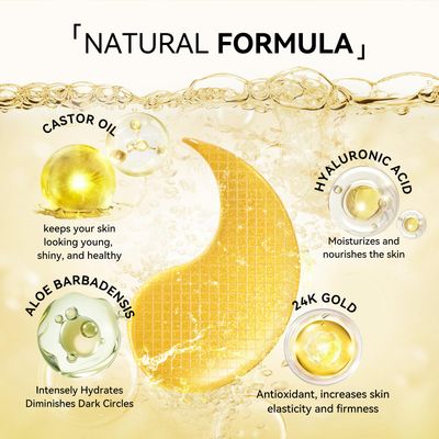 BREYLEE 24K Gold Eye Masks - 60 Pcs, Retinol & Caffeine Under Eye Patches for Reduce Fine Lines & Wrinkles, Puffy Eyes and Dark Circles Treatments, Improve and Firm Eye Skin
