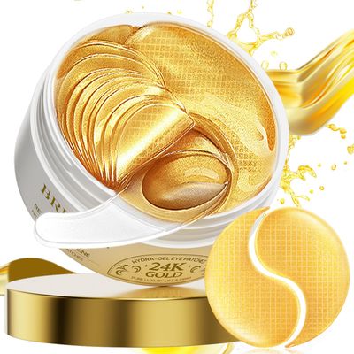 BREYLEE 24K Gold Eye Masks - 60 Pcs, Retinol &amp; Caffeine Under Eye Patches for Reduce Fine Lines &amp; Wrinkles, Puffy Eyes and Dark Circles Treatments, Improve and Firm Eye Skin