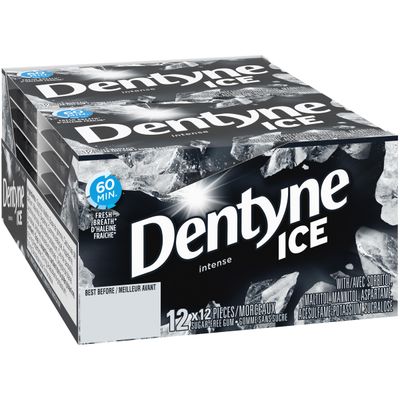 Dentyne Ice Gum, Intense, 12 Count Imported from Canada