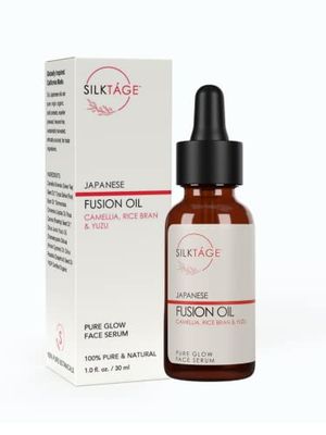 SILKTAGE Japanese Fusion Oil - Pure Glow Face Serum, Camellia, Yuzi Glowing Skin Serum for Dry Skin, Fine Lines, Uneven Skin Tone, and Dull Complexion 1 Fl Oz