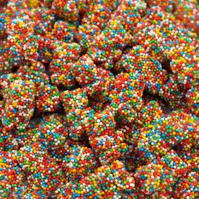 Crunchy Gummy Bears Candy 1-Pound Pack Rainbow Nonpareils Bits