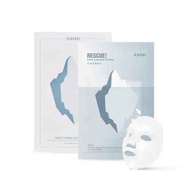 ASNO Rescue Healthy Looking Glow Sheet Mask 5ea, Bridal Glass Skin Facial Mask for Sensitive Skin, Nourishing, Glowing, Hydrating, Milk Thistle Naicinamide Paeonia Suffruticosa, Korean Skin Care