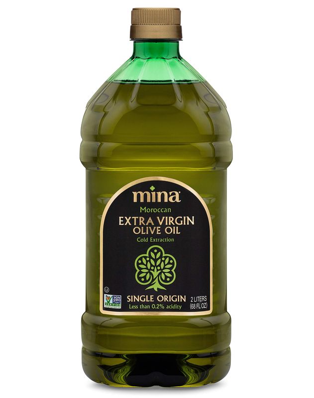 Mina Olive Oil Extra Virgin 68 Fl Oz, New Harvest, Polyphenol Rich Moroccan Extra Virgin Olive Oil, Single Origin, Early Harvest, Cold Extraction, Less than 0.2% Acidity, 2 L