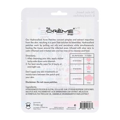 The Crme Shop Cotton Candy Skin - Hydrocolloid Acne Patches, Acne Healing Dots, Acne Stickers, Acne Treatment Patches Ultra Aloe Boost - 3 sizes, 72 patches