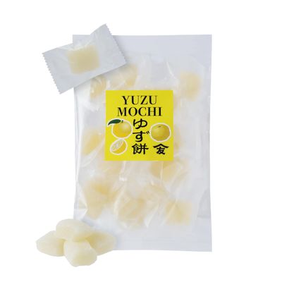 TOMOSAN Yuzu Mochi Candy, Traditional Japanese Citrus Sweets with Yuzu Paste, Soft &amp; Chewy (300g / 10.58oz)