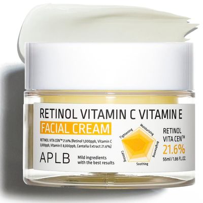 APLB Retinol Vitamin C Vitamin E Facial Cream RETINOL VITA CEN 21.6% 1.86 FL.OZ/Korean Skincare, Deep hydration, Retinol, Revitalize for gentle and improve skin texture