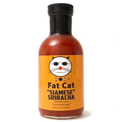 Siamese Sriracha Chili Garlic Sauce by Fat Cat Gourmet Sweet, Savory, Versatile Preservative Free For Dips, Stir Fry, Pizza, Burgers Medium Heat Gluten Free, Vegan &amp; Keto Friendly 1 Bottle