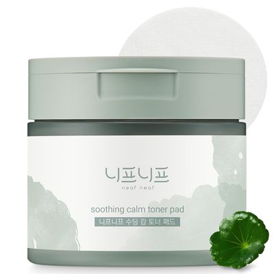 NEAF NEAF Soothing Calm Toner Pad, Daily Gentle Exfoliating &amp; Hydrating Facial Pads for Intense Soothing Care, Heartleaf Extract and CICA for Sensitive Skin Safe, Korean Skincare (60 Pads)