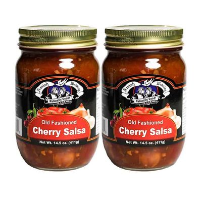Amish Wedding Kettle Cooked Salsa, Thick and Chunky Pack of 2 14.5 ounce Jars, Cherry