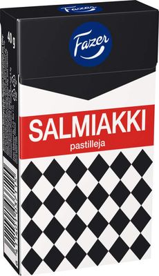 Fazer salty liquorice SALMIAKKI 40g x 1 box Finland production