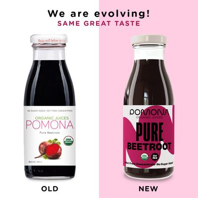 Pomona Organic Cold Pressed Beet Juice, Non-GMO, No Sugar, Gluten Free, Kosher, Preservative Free - Pack of 12, 8.4 oz