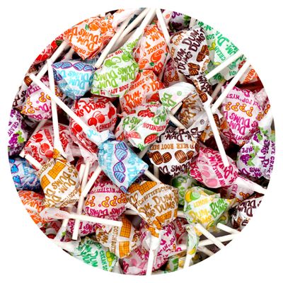DUM DUMS Original Mix Lollipops, 2 lb Bag (120 Pieces Approx.), Gluten Free Hard Candy, Assorted Flavors, Individually Wrapped Lollipops, The Hampton Popcorn &amp; Candy Company