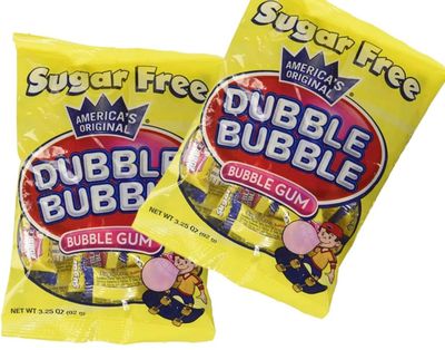 Individually Wrapped Sugar Free Bubble dubbles Gum- / with phicon sticker