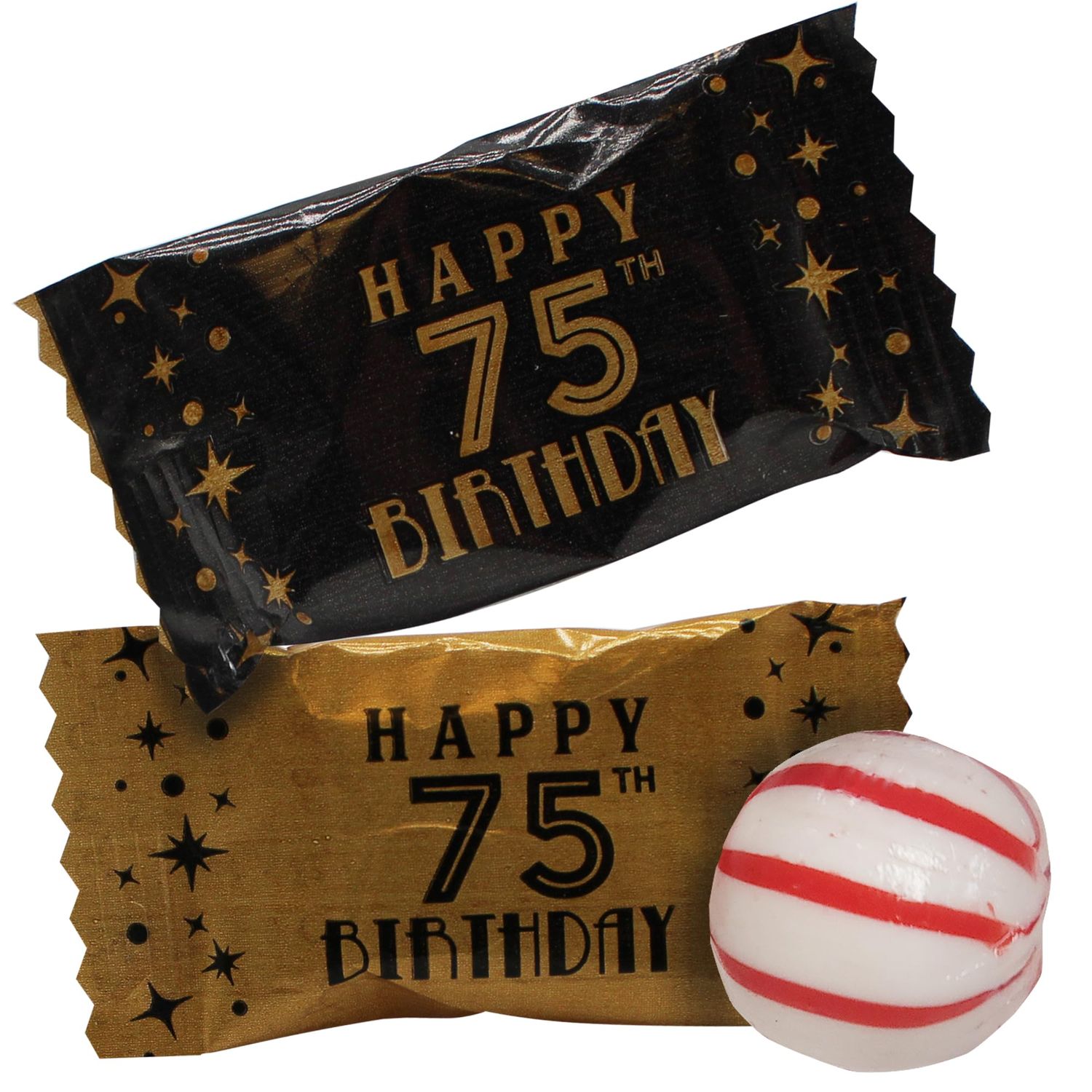 Wrapped 75th Birthday Peppermint Balls For Parties-100 count-Perfect Treat For The Big Celebration.