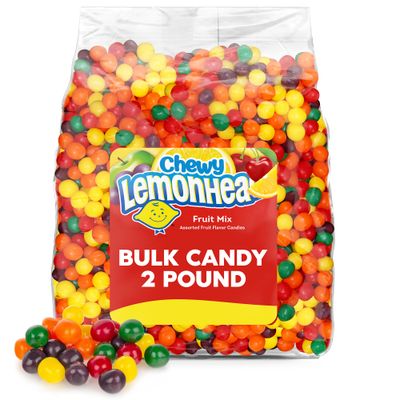 Lemon Heads Bulk Chewy Fruit Mix 2 Pound - Sweet &amp; Sour Assorted Fruit Flavor Candy For Candy Buffets, Easter Basket, Egg Hunts &amp; Treats - Bulk Easter Candy