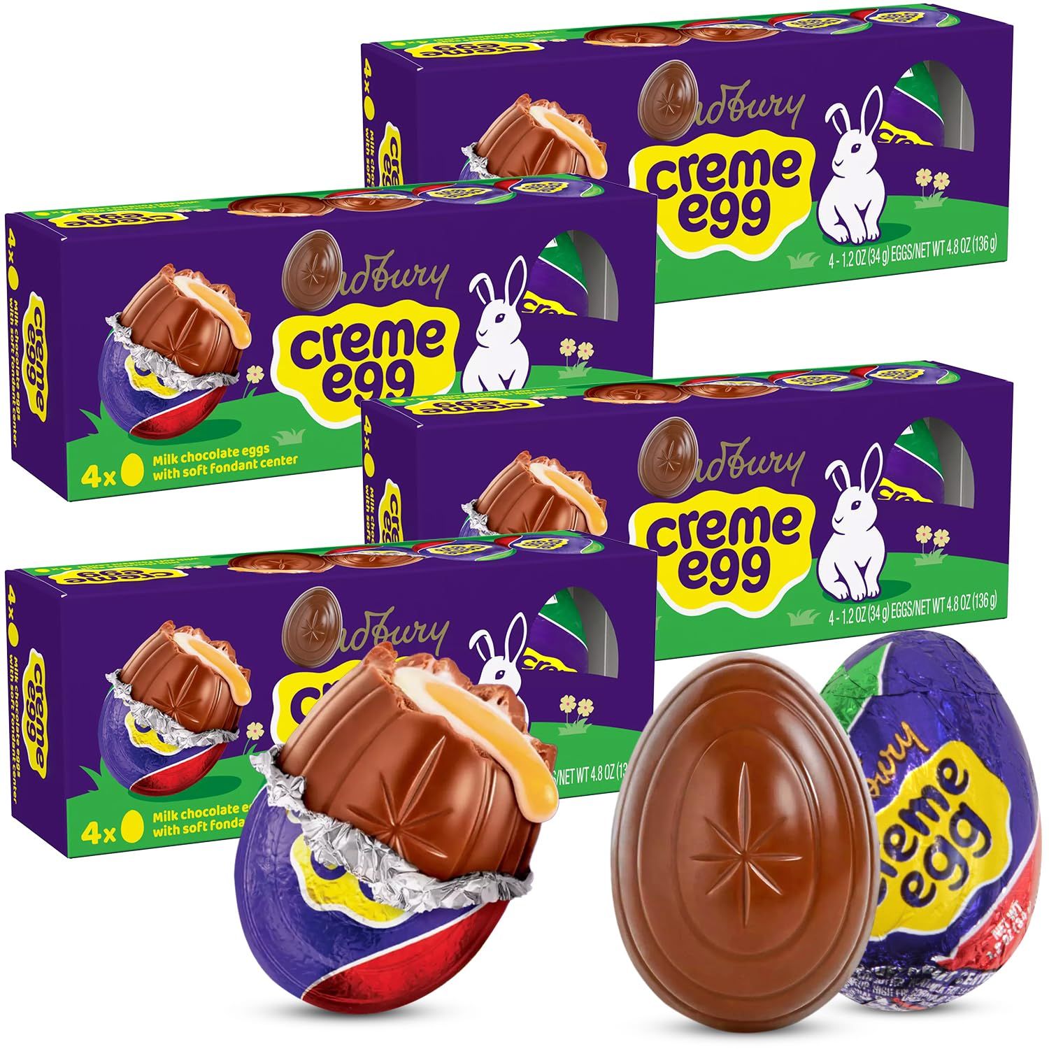 Cad bury Creme Eggs - Pack of 4 Boxes of Easter Egg Each Contains 4 Chocolate Eggs - Perfect for Easter Baskets and Egg Hunt