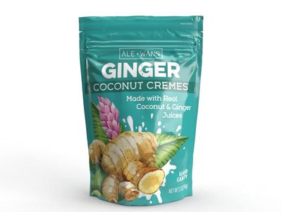 ALE WANG Ginger Coconut Cremes Hard Candy Made with Natural Ginger Juice and 100% Pure Coconut Milk Great Alternative to Chocolate, Caramel, and Toffee (1-Pack)