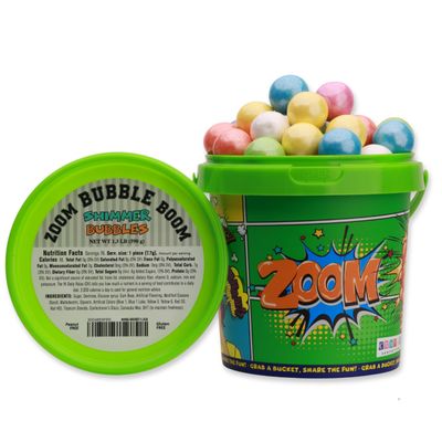 Gumballs for Gumball Machine - Shimmer Spring Mix 1 Inch Large Gumballs in Bucket - 76 Pcs Baseball Softball Bubble Gum for Kids - Sweet Chewing Gum Balls in Bulk 1.3Lb