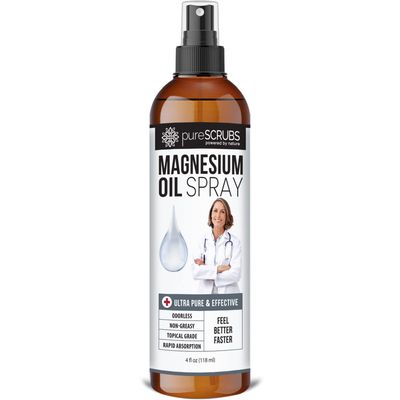 Fast Acting Pure Topical Magnesium Oil Spray for Feet, Skin, Body, Ultra Fast Absorption for Better Health, Pure Zechstein Brine - (4 fl oz - 1pk)