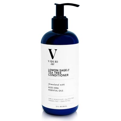 Videri Lemon Sage Tea Tree Conditioner - Formulated with Soothing Aloe Vera, Wheat Protein and Pro-Vitamin B5. Phthalate Paraben Free, Vegan, Large 12 fl oz