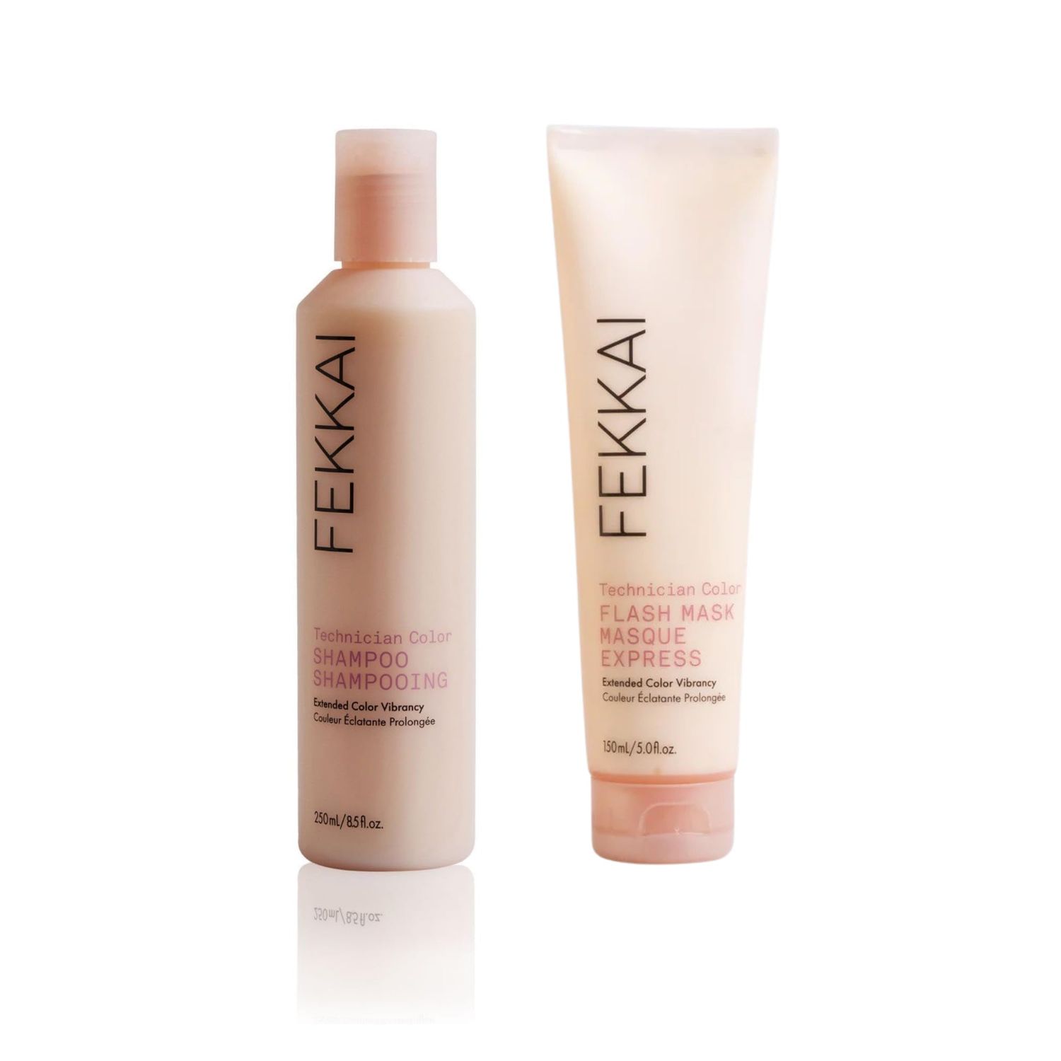 FEKKAI Technician Color Shampoo (8.5 oz) Flash Mask (5 oz) - Extends Vibrancy of Color-Treated Hair - Free of Sulfates, Parabens, Phthalates - Vegan, Cruelty-Free
