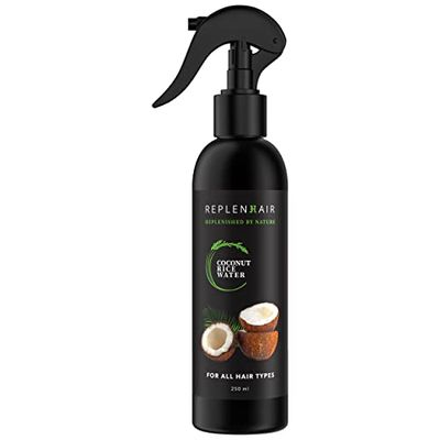 Replenhair Rice Water Coconut Hair Growth Spray - Leave In Conditioner Infused with Coconut Oil Hair Essential Oil for Hair Growth, Reduces Hair Fall, Dandruff Promotes Thicker Hair - 250ml