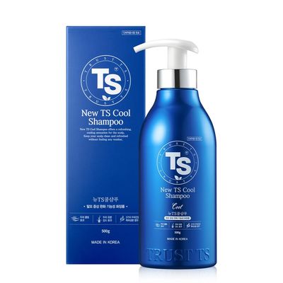 New TS Cool Shampoo for Scalp and Hair (16.9 Fl Oz) Therapy Shampoo Mint Scent with Essential Oil Natural Ingredients Parabens free Anti- Dandruff Cooling Made in Korea