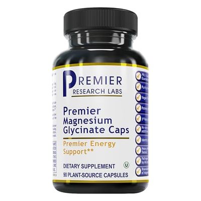 Premier Research Labs Magnesium Glycinate Supplement - Pure Magnesium, High Absorption, Supports Sleep Quality, Chelated, Vegan, Third Party Tested, Premier Energy Support - 90 Capsules