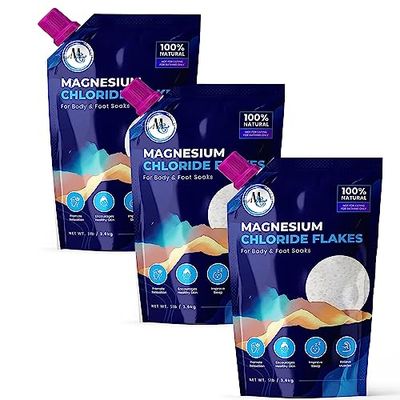 Dead Sea Magnesium Flakes Bath Salts - Superior Alternative to Epsom Salt - Premium Mineral Supplements for Muscle Relief, Aches - Raw and Pure Sourced Natural Salts, Relaxing Bath Foot Soak (15 Lb.)