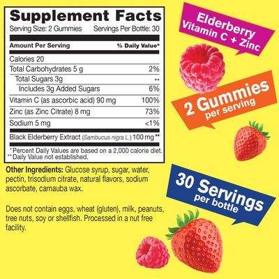 WellYeah Elderberry Gummies with Vitamin C and Zinc - Antioxidant and Immune Support, Black Elderberry Dietary Supplement for Men and Women - Non GMO, Vegan - Naturally Sourced Flavors - 60 Count