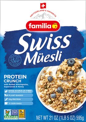 Familia Swiss Muesli Protein Crunch, Energy-Packed Cereal with Superseeds Honey, 21oz (Pack of 1)