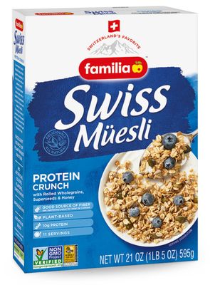 Familia Swiss Muesli Protein Crunch, Energy-Packed Cereal with Superseeds Honey, 21oz (Pack of 1)