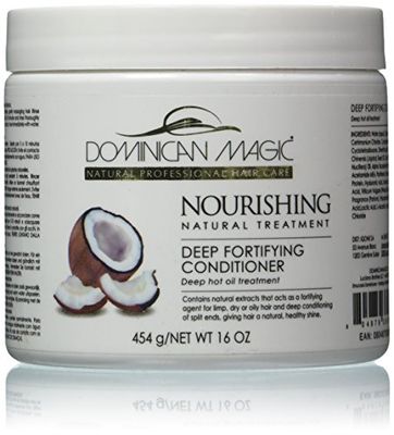 DOMINICAN MAGIC Nourishing Deep Fortify Conditioner - 16oz - Intensive Repair Hydration for Dry, Damaged, or Curly Hair - Strengthens, Softens Restores Shine