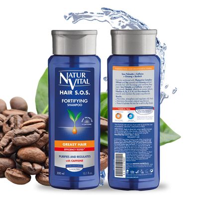 NaturVital Unisex Natural, Plant-based Hair SOS Revitalizing Shampoo for Greasy Hair Cruelty-Free Paraben-Free