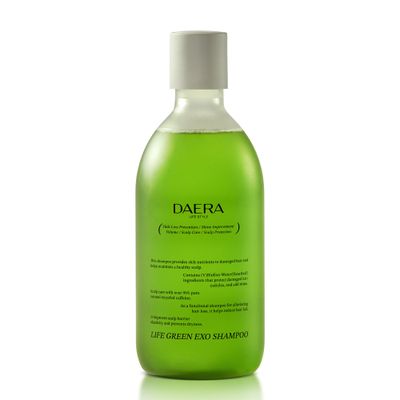 DAERA Life Green Exo Shampoo for Thinning Hair Thickening, 10.24 fl oz, Caffeine Biotin Scalp Deep Cleansing, Volumizing, Natural Heartleaf Extract, Women Men, All Skin Types