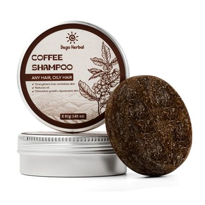 DEGO HERBAL Coffee Shampoo Bar for Oily Hair 1.92 Oz Strengthen Hair, Revitalizes Skin
