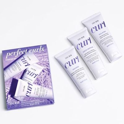 COLOR WOW - CURL WOW Perfect Curls Starter Set 3 piece Curl Wow starter set including deluxe travel size HOOKED Shampoo, COCO-MOTION Conditioner FLO-ETRY Serum 2.0 Fl Oz (Pack of 3)