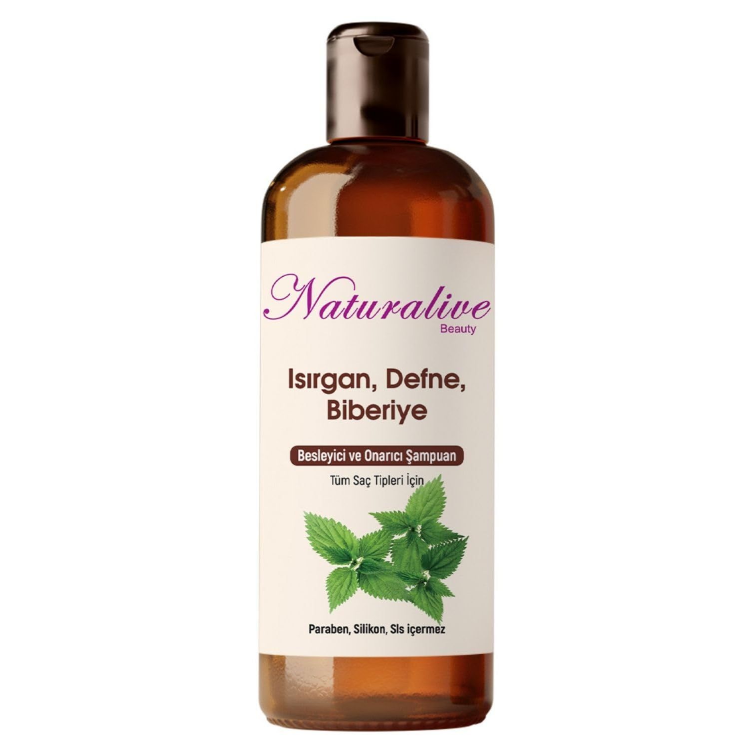 Naturalive Beauty Natural Hair Shampoo Repair and Provides Hygiene - With Nettle, Laurel and Rosemary, Vegan, Paraben Free, Sulfate-Free - For All Hairs, Natural Ingredients, 500ml 16.9 fl oz