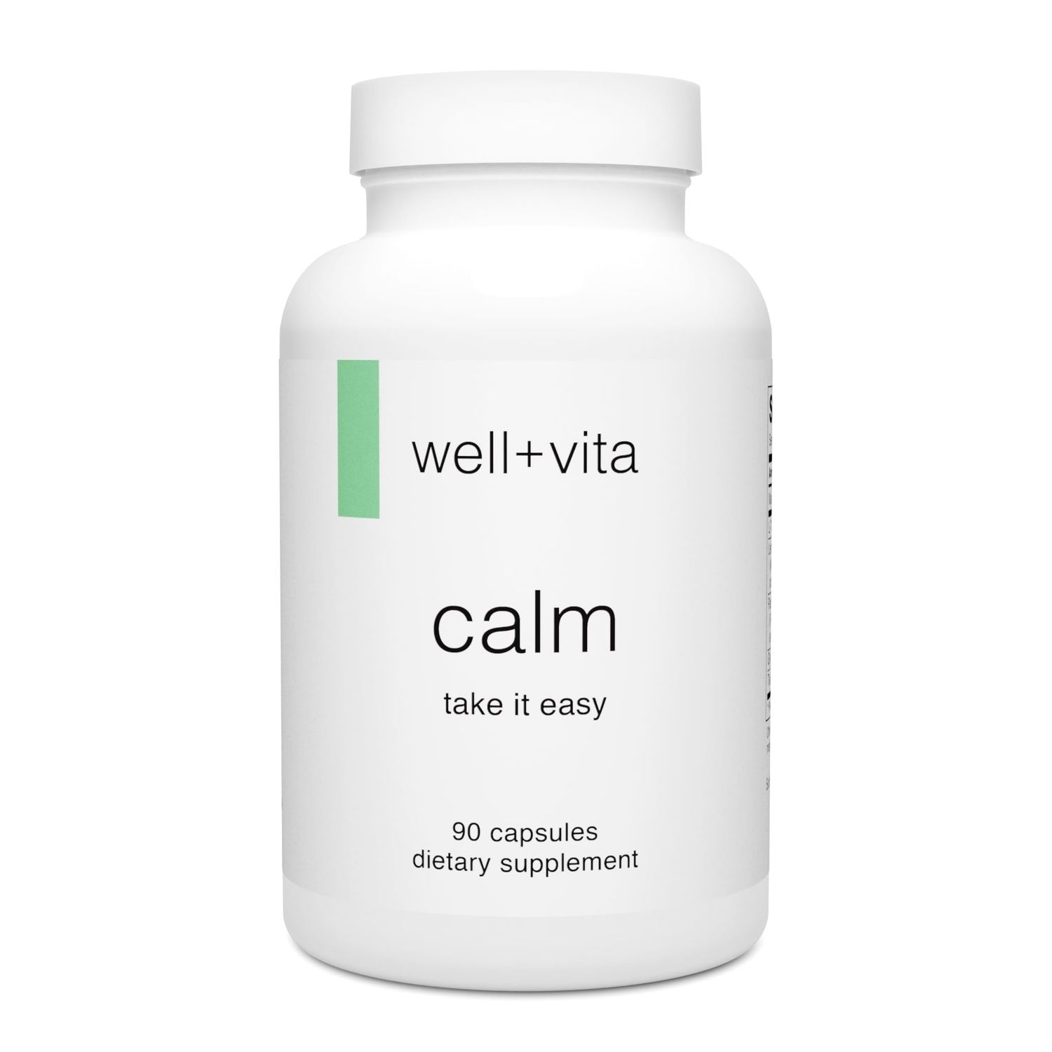 Wellvita Calm Supplement for Relaxation,Sleep Daytime Zen with Magnesium Glycinate and Taurate, L-Theanine, Passion Flower, Lemon Balm, Taurine (90 Veggie Capsules)