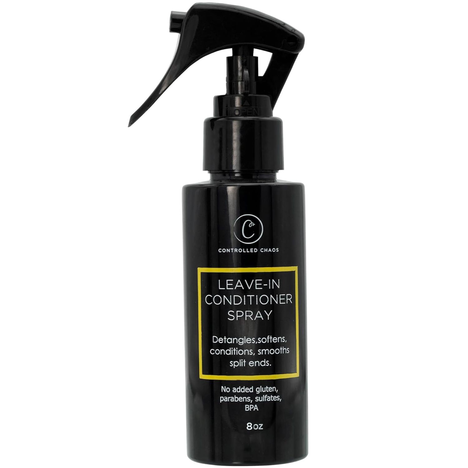 Controlled Chaos 8 oz Leave-In Conditioner Spray - Anti Frizz Hair Detangler Spray for Dry Damaged Hair with Natural Watermelon Sunflower Seed Oil Honey - Non-Greasy, Gluten,Sulfate Paraben Free