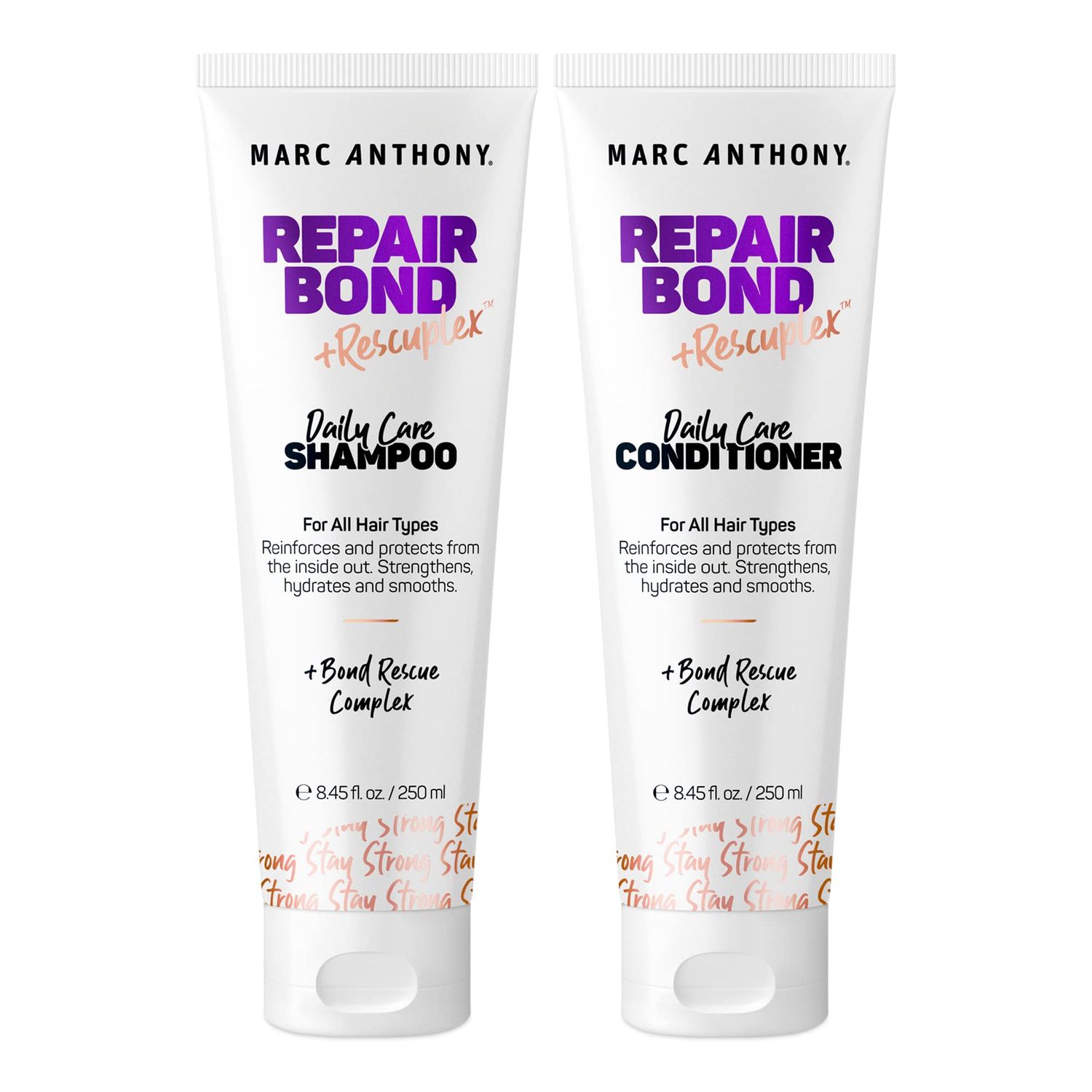 Marc Anthony Repairing Shampoo Conditioner Set - Rescuplex Bond Repair, Strengthens Hair, Eliminates Frizz Flyaways, Revives Dry Damaged Hair