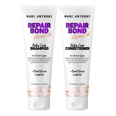 Marc Anthony Repairing Shampoo Conditioner Set - Rescuplex Bond Repair, Strengthens Hair, Eliminates Frizz Flyaways, Revives Dry Damaged Hair