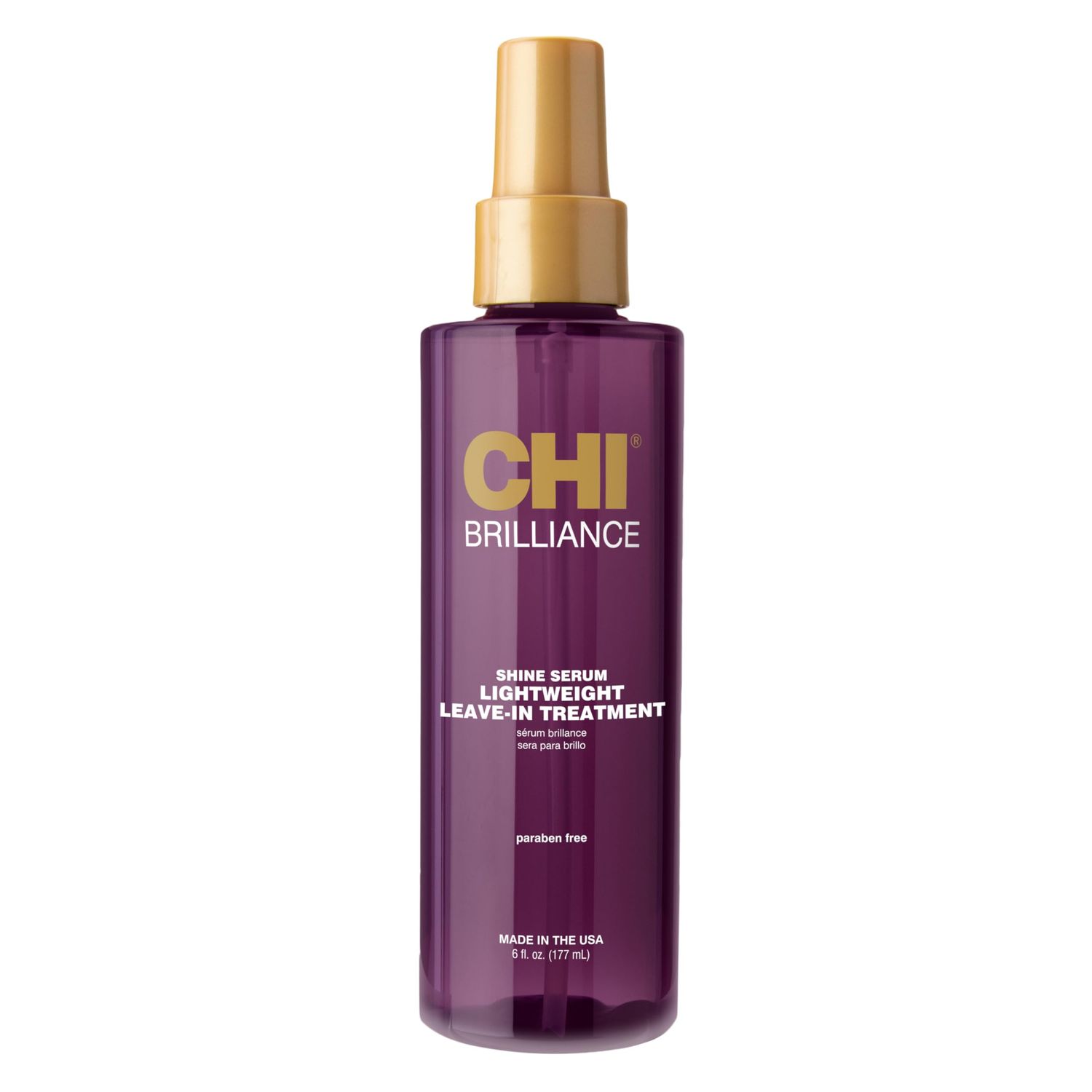CHI Brilliance Shine Serum Lightweight Leave-In Treatment, Provides Superior Smoothness Manageability, Sulfate, Paraben, Cruelty-Free, 6 Oz
