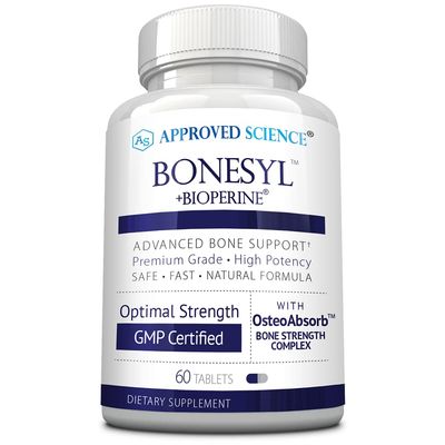 Approved Science Bonesyl - Strengthen Bones, Limit Bone Density Loss - Maintain Overall Bone Health - K2, BioPerine, and Magnesium - 60 Tablets - Vegan - Made in USA