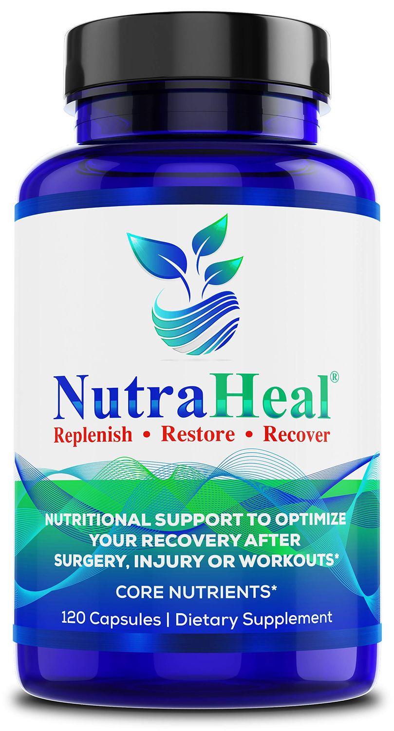 Nutraheal Dietary Supplement - with Vitamin D3, Calcium HMB, Zinc Bromelain - Support Post Surgery Recovery, Workout, Sports Exercise Injuries - Natural Immunity Booster - 120 Capsules per Bottle