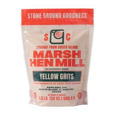 Marsh Hen Mill Sea Island Yellow Grits Stone Ground Grits Gluten Free Old Fashioned Grits Southern Heirloom Corn Grits with a Hearty, Fruity, Nutty Flavor 100 Natural 24 Oz (Pack of 1)