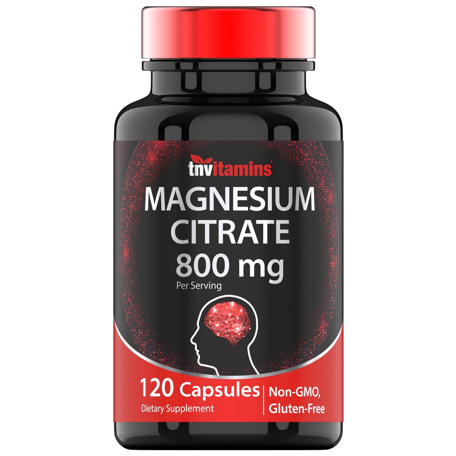 TNVitamins Magnesium Citrate 800 MG - 120 Capsules Two Month Supply! Pure Magnesium Citrate Powder Capsules Citrato De Magnesio Non-GMO Produced in The USA!